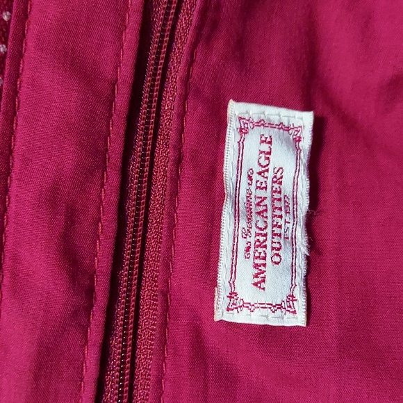 American Eagle Outfitters pink and white polka-dot, brown  tote bag - Picture 6 of 7